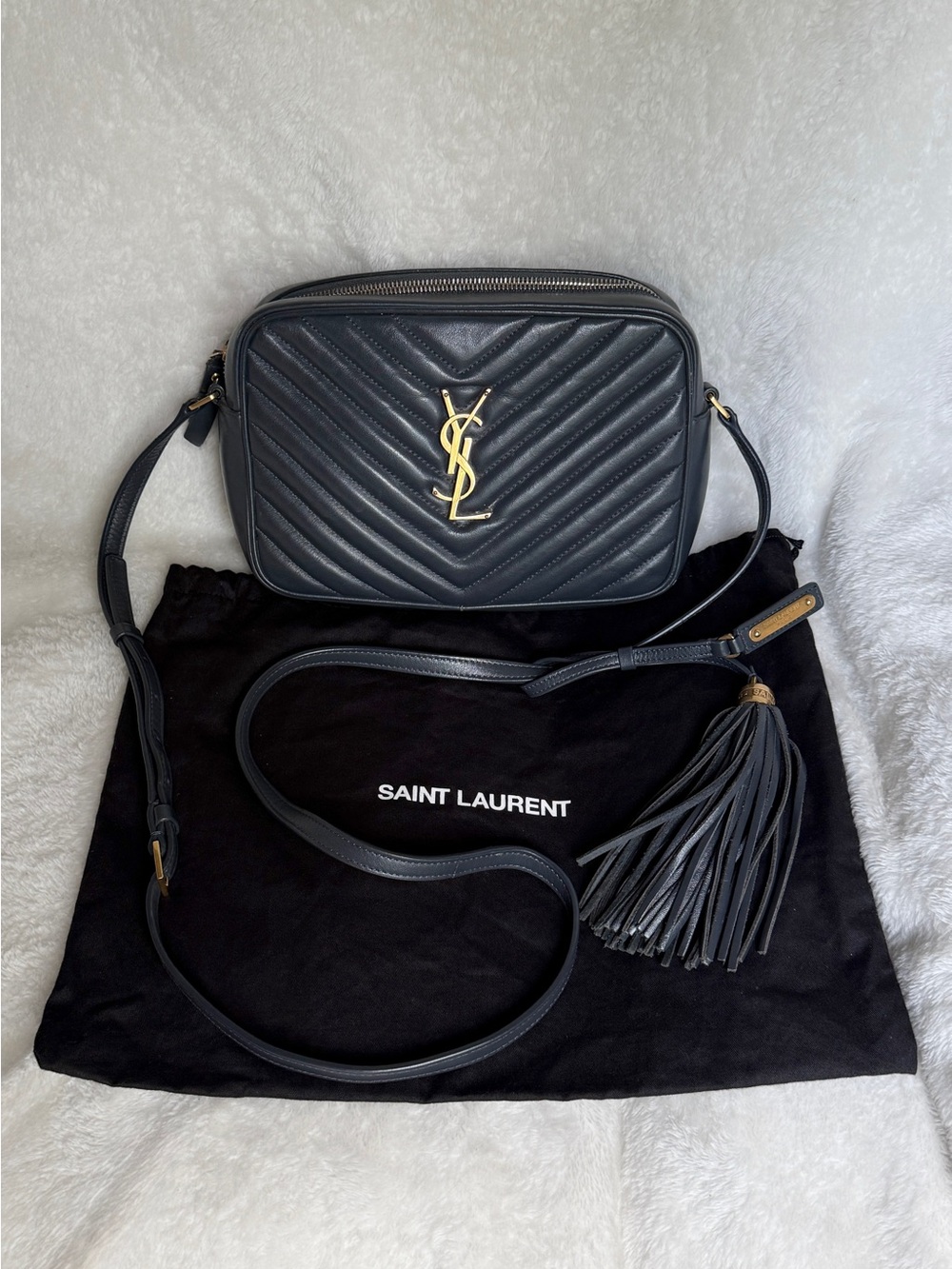 Saint Laurent Lou Camera Bag Navy - Picture 1 of 12